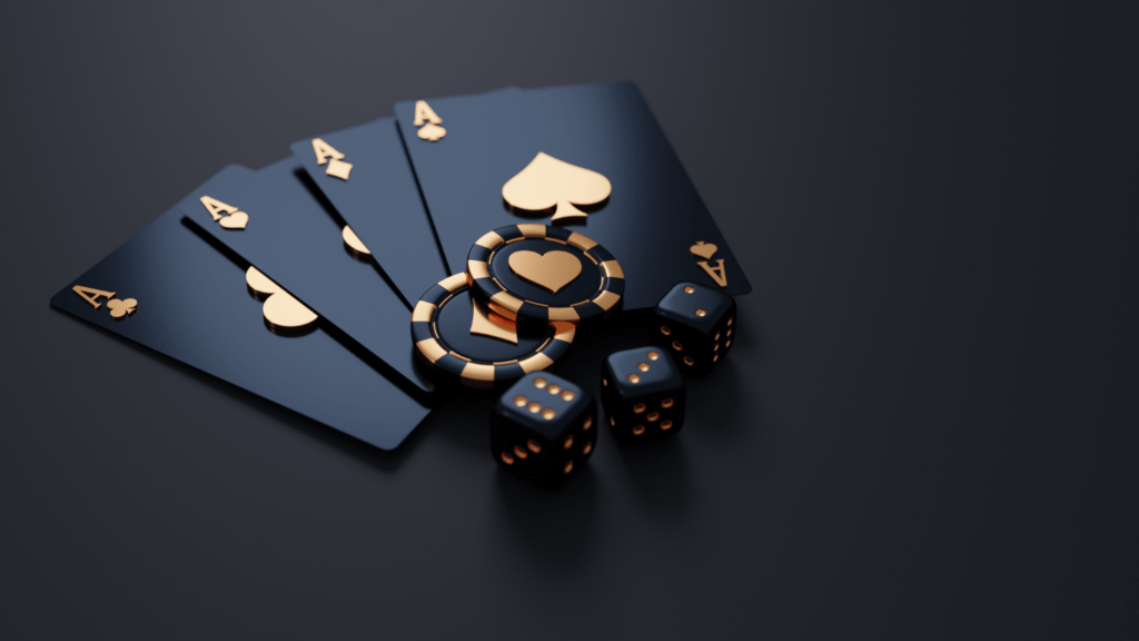 cards, dices and chips