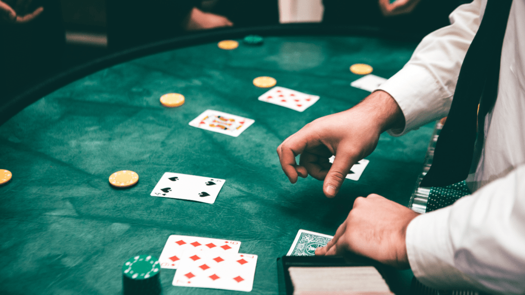 a banker playing with cards