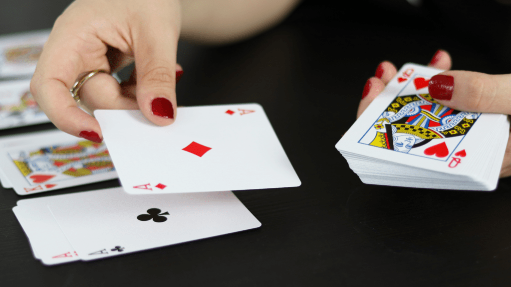 a woman playing cards