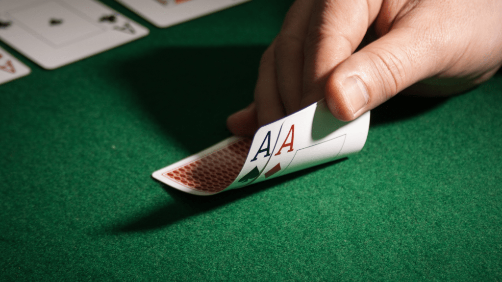 a man playing poker