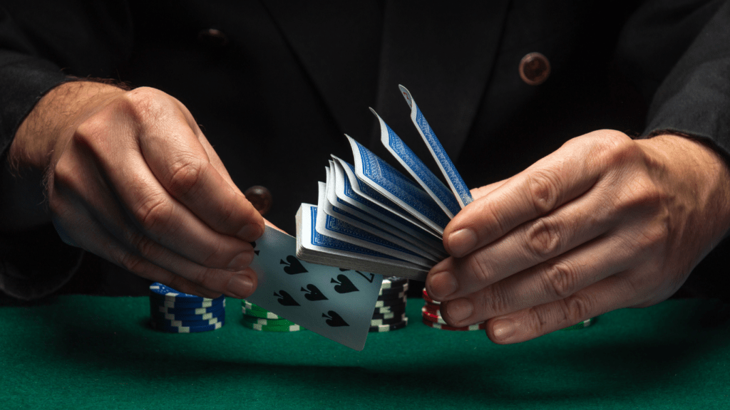 a man playing cards