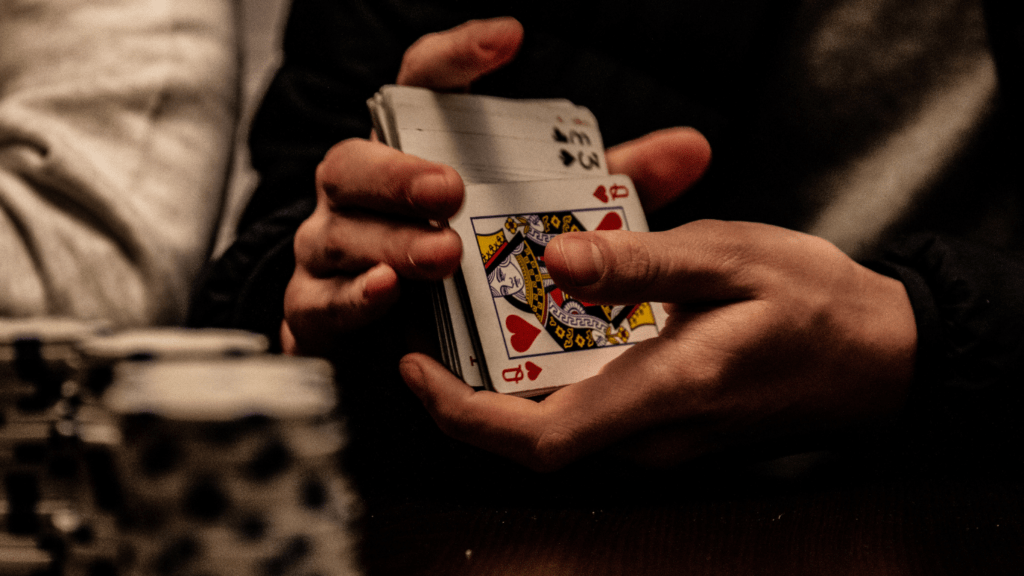 a man playing cards