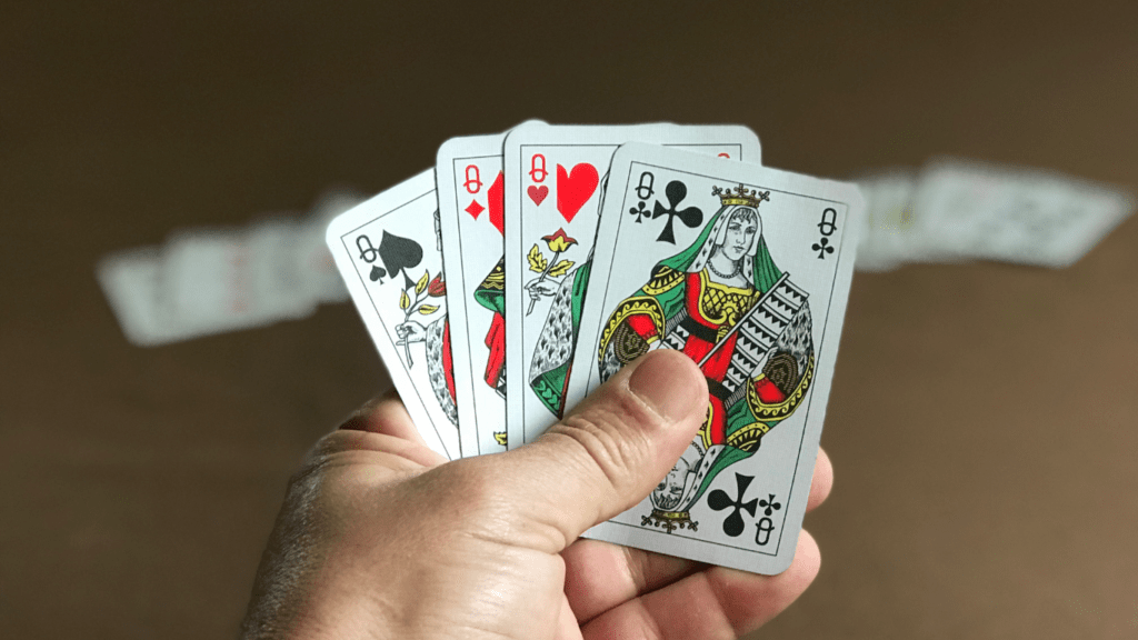 a man playing with cards