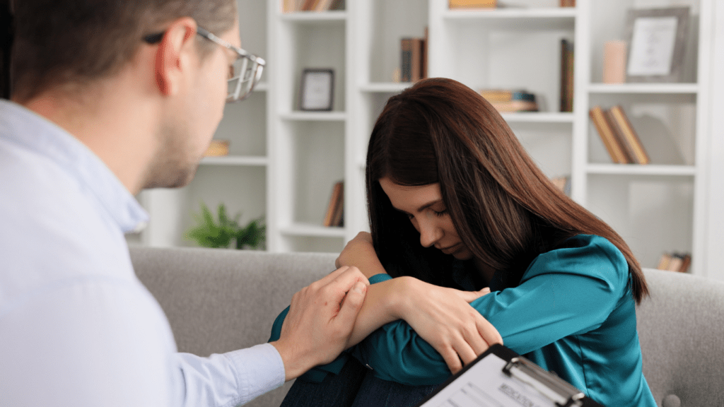 woman having her counselling